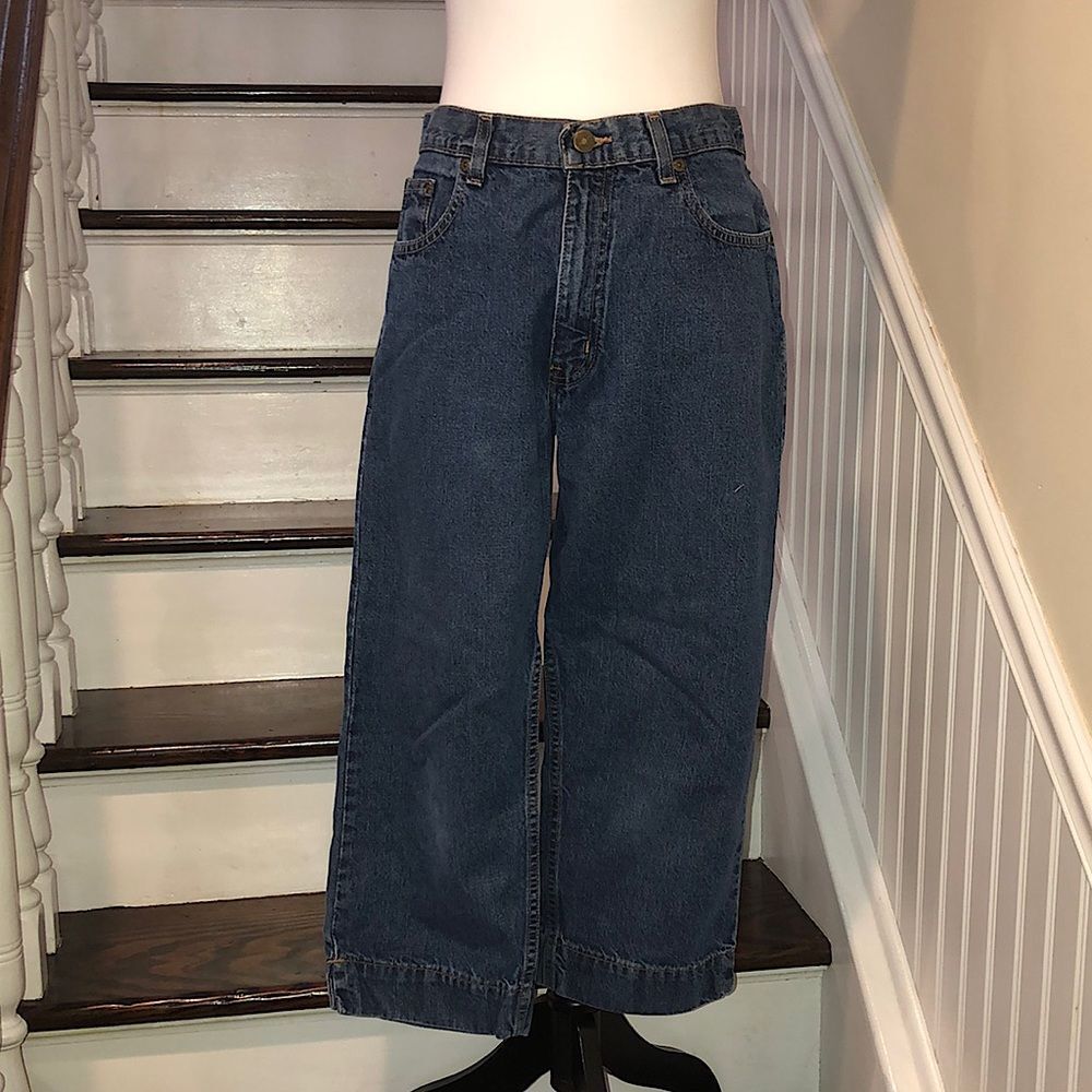 Vintage EDDIE BAUER Women’s Clamdigger Capris Vented Hem Denim Jeans Sz 8